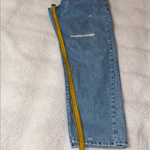 Forever 21 Blue Flare Wide Leg Jeans with Distressed Look - Picture 4 of 9